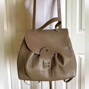 I MEDICI Firenze Beige Leather Shoulder Bag/Backpack NWOT